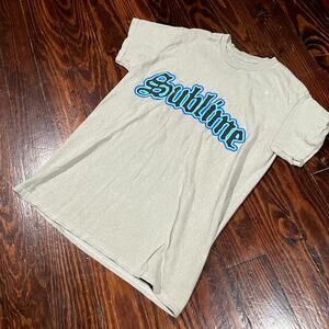 Sublime Small Y2K Grunge Graphic T Shirt pale gray Short Sleeve Cotton Tee